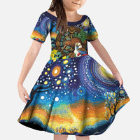 Kiwi-Kookaburra Bird ANZAC Personalised Family Matching Summer Maxi Dress and Hawaiian Shirt Aussie Golden Wattle Poppy Flowers