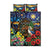 Kiwi-Kookaburra Bird ANZAC Personalised Quilt Bed Set Aussie Golden Wattle Poppy Flowers