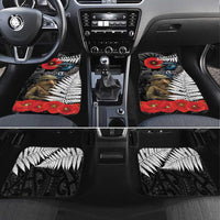Kiwi-Tui Bird Soldier ANZAC Day Personalised Car Mats Maori Silver Fern Motif