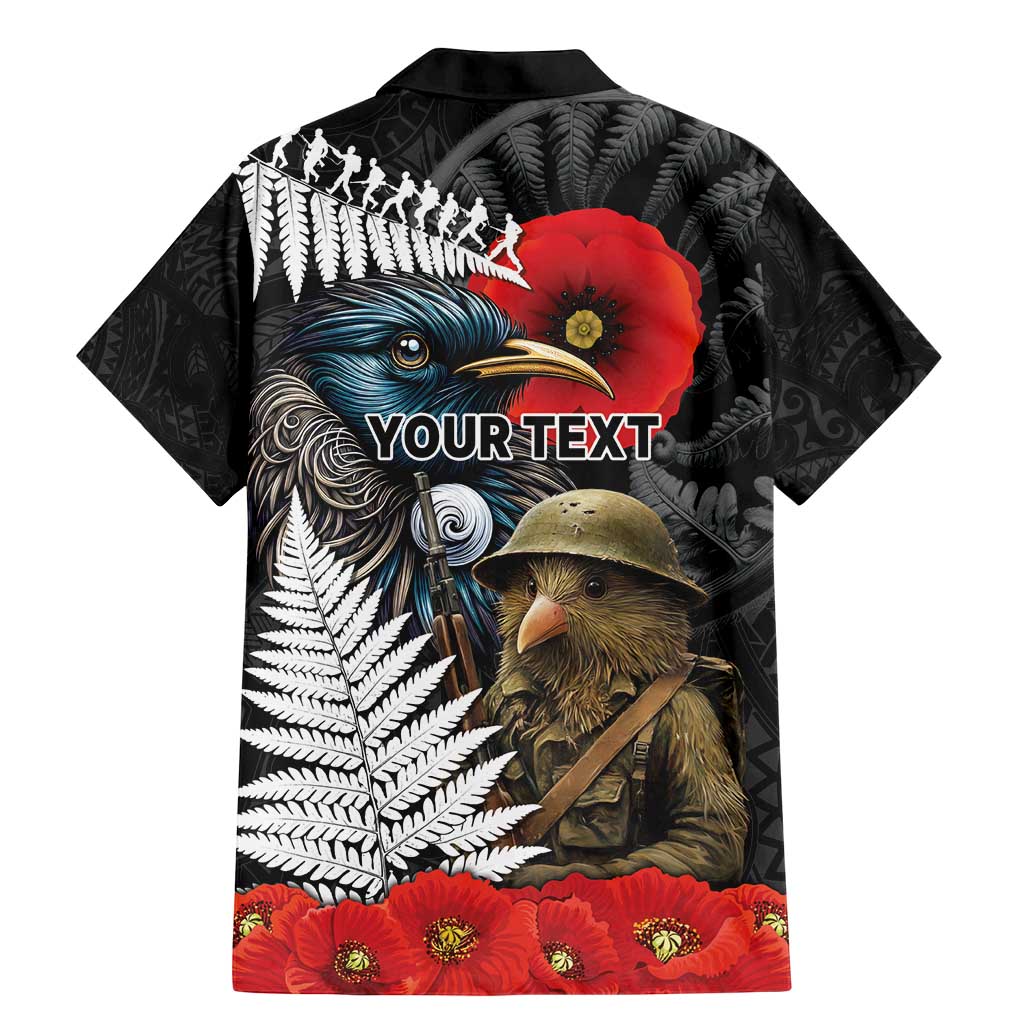 Kiwi-Tui Bird Soldier ANZAC Day Personalised Family Matching Mermaid Dress and Hawaiian Shirt Maori Silver Fern Motif