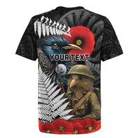 Kiwi-Tui Bird Soldier ANZAC Day Personalised Rugby Jersey Maori Silver Fern Motif