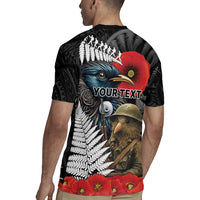 Kiwi-Tui Bird Soldier ANZAC Day Personalised Rugby Jersey Maori Silver Fern Motif