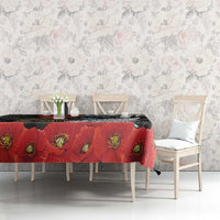 Kiwi-Tui Bird Soldier ANZAC Day Personalised Tablecloth Maori Silver Fern Motif