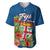 Polynesian Pride Fiji Baseball Jersey Tropical Flowers and Tapa Pattern LT9 - Polynesian Pride