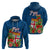 Polynesian Pride Fiji Hoodie Tropical Flowers and Tapa Pattern LT9 Blue - Polynesian Pride