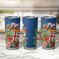 Fiji Island Tropical Flowers and Tapa Pattern Tumbler Cup LT9 - Polynesian Pride