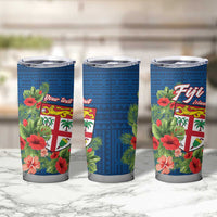 Personalised Fiji Island Tropical Flowers and Tapa Pattern Tumbler Cup LT9 - Polynesian Pride