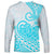 Polynesian Long Sleeve Shirt Tribal Tattoo Aqua Screen Color LT9 - Polynesian Pride