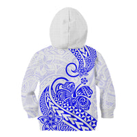 Polynesian Kid Hoodie Tribal Tattoo Blue Screen Color LT9 Zip Hoodie Blue - Polynesian Pride