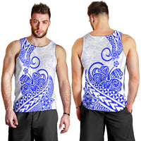 Polynesian Men Tank Top Tribal Tattoo Blue Screen Color LT9 - Polynesian Pride