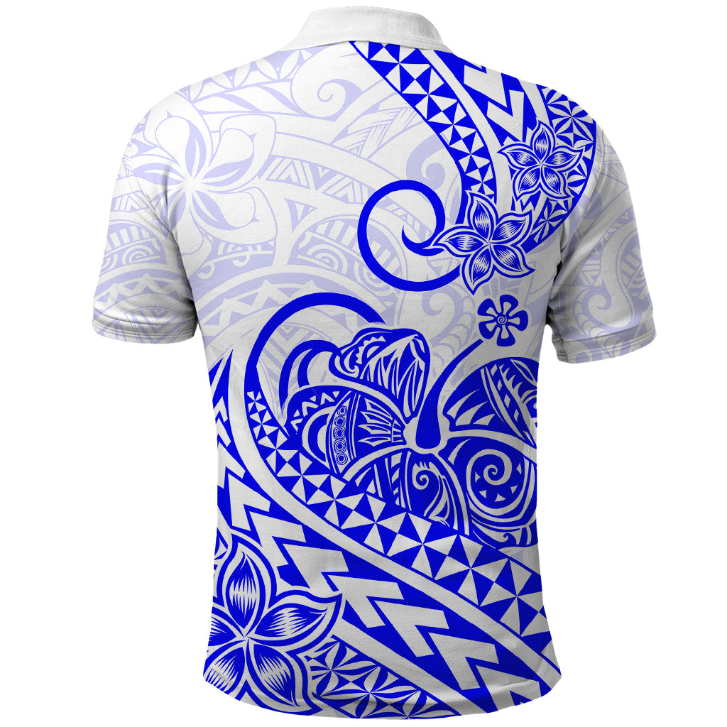 Polynesian Polo Shirt Tribal Tattoo Blue Screen Color LT9 - Polynesian Pride