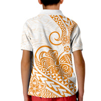 Polynesian Kid Polo Shirt Tribal Tattoo Gold Screen Color LT9 - Polynesian Pride
