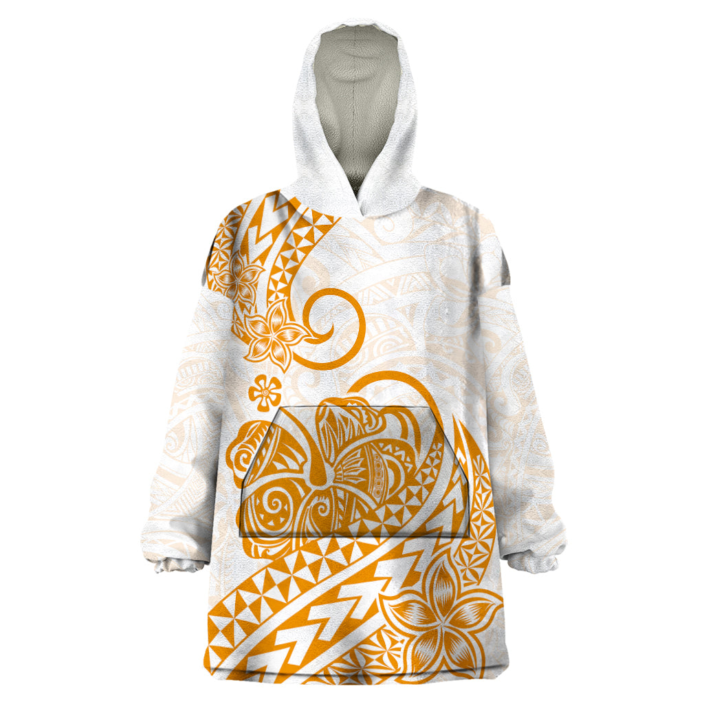 Polynesian Wearable Blanket Hoodie Tribal Tattoo Gold Screen Color LT9 One Size Gold - Polynesian Pride