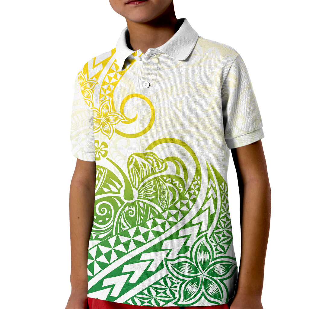 Polynesian Kid Polo Shirt Tribal Tattoo Gradient 01 Screen Color LT9 Kid Gradient - Polynesian Pride