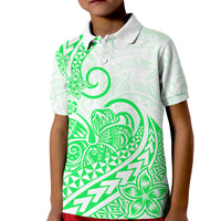 Polynesian Kid Polo Shirt Tribal Tattoo Green Screen Color LT9 Kid Green - Polynesian Pride