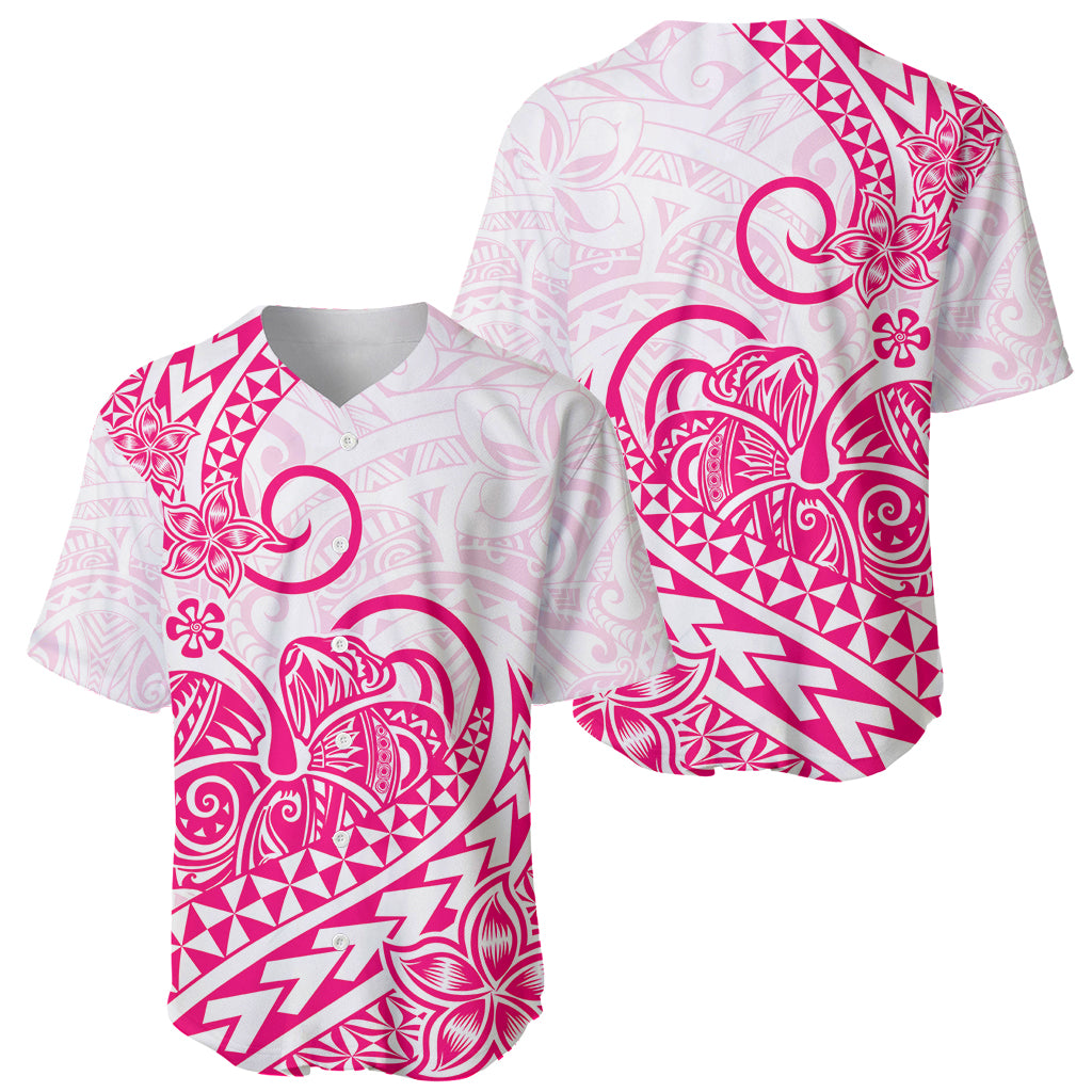 Polynesian Baseball Jersey Tribal Tattoo Pink Screen Color LT9 Pink - Polynesian Pride