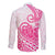 Polynesian Long Sleeve Button Shirt Tribal Tattoo Pink Screen Color LT9 - Polynesian Pride