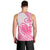 Polynesian Men Tank Top Tribal Tattoo Pink Screen Color LT9 - Polynesian Pride