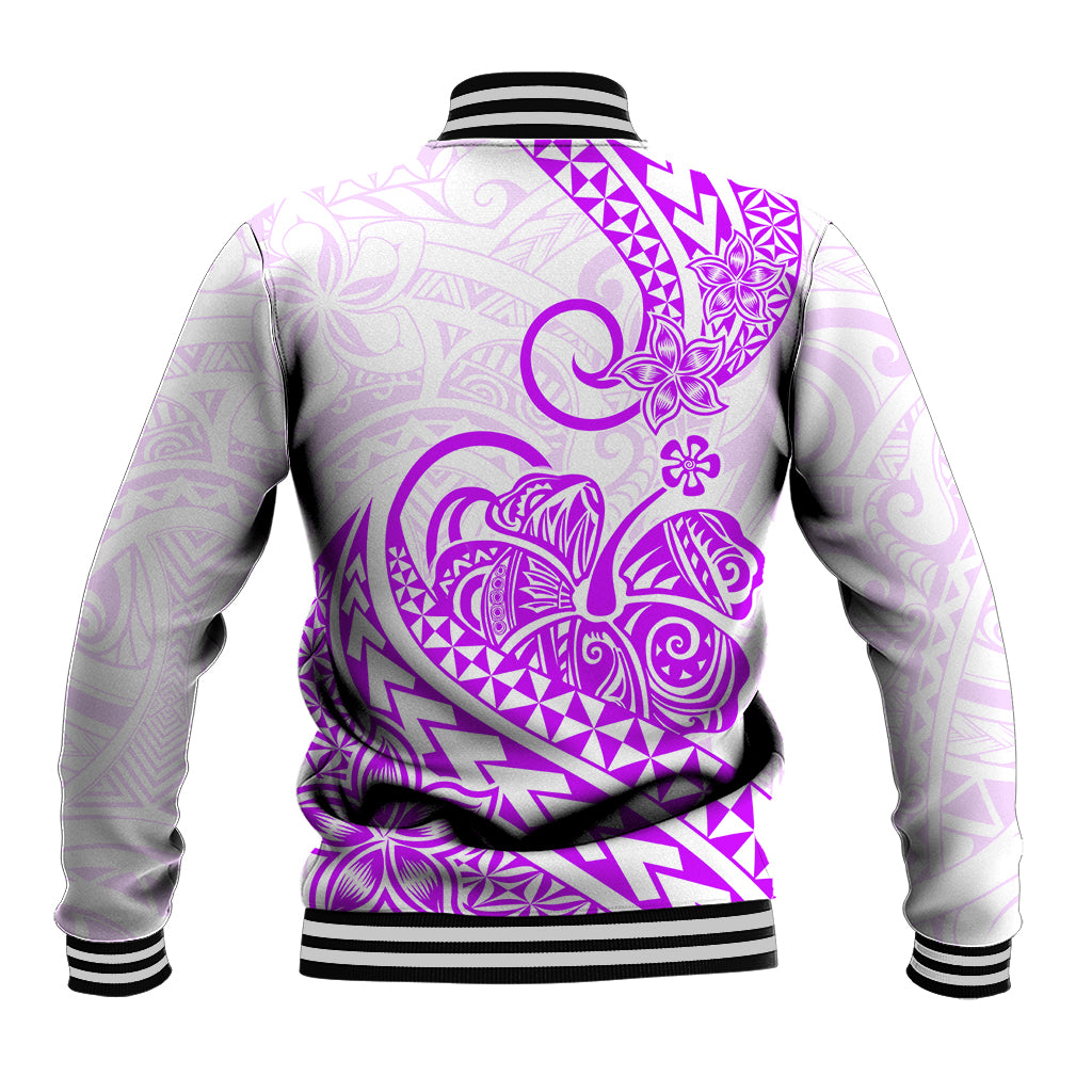 Polynesian Baseball Jacket Tribal Tattoo Purple Screen Color LT9 - Polynesian Pride