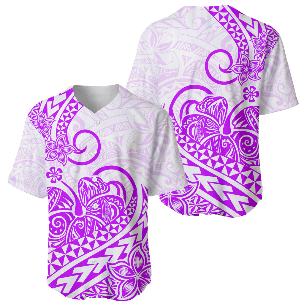 Polynesian Baseball Jersey Tribal Tattoo Purple Screen Color LT9 Purple - Polynesian Pride