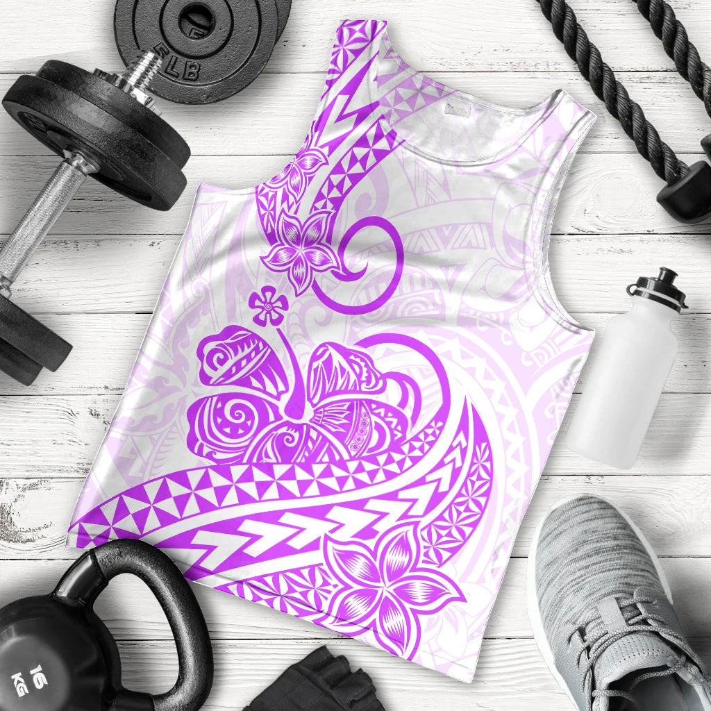 Polynesian Men Tank Top Tribal Tattoo Purple Screen Color LT9 Purple - Polynesian Pride