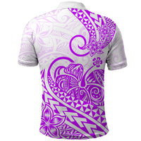 Polynesian Polo Shirt Tribal Tattoo Purple Screen Color LT9 - Polynesian Pride