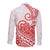 Polynesian Long Sleeve Button Shirt Tribal Tattoo Red Screen Color LT9 - Polynesian Pride