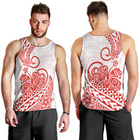 Polynesian Men Tank Top Tribal Tattoo Red Screen Color LT9 - Polynesian Pride