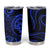 Polynesian Guam Coat of Arms Tumbler Cup Polynesian Tribal Tattoo Blue Version