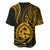 Polynesian Pride Guam Baseball Jersey With Polynesian Tribal Tattoo and Coat of Arms Gold Version LT9 - Polynesian Pride