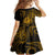 Polynesian Guam Coat of Arms Family Matching Summer Maxi Dress and Hawaiian Shirt Polynesian Tribal Tattoo Gold Version