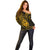 Polynesian Pride Guam Off Shoulder Sweater With Polynesian Tribal Tattoo and Coat of Arms Gold Version LT9 - Polynesian Pride