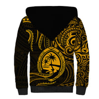 Polynesian Pride Guam Sherpa Hoodie With Polynesian Tribal Tattoo and Coat of Arms Gold Version LT9 - Polynesian Pride
