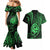 Polynesian Guam Coat of Arms Couples Matching Mermaid Dress and Hawaiian Shirt Polynesian Tribal Tattoo Green Version