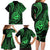 Polynesian Guam Coat of Arms Family Matching Long Sleeve Bodycon Dress and Hawaiian Shirt Polynesian Tribal Tattoo Green Version