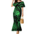 Polynesian Guam Coat of Arms Family Matching Mermaid Dress and Hawaiian Shirt Polynesian Tribal Tattoo Green Version