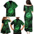 Polynesian Guam Coat of Arms Family Matching Puletasi and Hawaiian Shirt Polynesian Tribal Tattoo Green Version