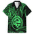 Polynesian Guam Coat of Arms Family Matching Summer Maxi Dress and Hawaiian Shirt Polynesian Tribal Tattoo Green Version