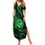 Polynesian Guam Coat of Arms Family Matching Summer Maxi Dress and Hawaiian Shirt Polynesian Tribal Tattoo Green Version