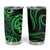 Polynesian Guam Coat of Arms Tumbler Cup Polynesian Tribal Tattoo Green Version