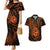 Polynesian Guam Coat of Arms Couples Matching Mermaid Dress and Hawaiian Shirt Polynesian Tribal Tattoo Orange Version