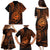 Polynesian Guam Coat of Arms Family Matching Puletasi and Hawaiian Shirt Polynesian Tribal Tattoo Orange Version