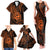 Polynesian Guam Coat of Arms Family Matching Tank Maxi Dress and Hawaiian Shirt Polynesian Tribal Tattoo Orange Version