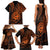 Polynesian Guam Coat of Arms Family Matching Tank Maxi Dress and Hawaiian Shirt Polynesian Tribal Tattoo Orange Version