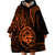 Polynesian Pride Guam Wearable Blanket Hoodie With Polynesian Tribal Tattoo and Coat of Arms Orange Version LT9 - Polynesian Pride