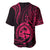 Polynesian Pride Guam Baseball Jersey With Polynesian Tribal Tattoo and Coat of Arms Pink Version LT9 - Polynesian Pride