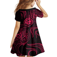Polynesian Guam Coat of Arms Family Matching Puletasi and Hawaiian Shirt Polynesian Tribal Tattoo Pink Version