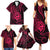 Polynesian Guam Coat of Arms Family Matching Summer Maxi Dress and Hawaiian Shirt Polynesian Tribal Tattoo Pink Version