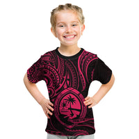 Polynesian Pride Guam Kid T Shirt With Polynesian Tribal Tattoo and Coat of Arms Pink Version LT9 Pink - Polynesian Pride