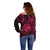 Polynesian Pride Guam Off Shoulder Sweater With Polynesian Tribal Tattoo and Coat of Arms Pink Version LT9 - Polynesian Pride